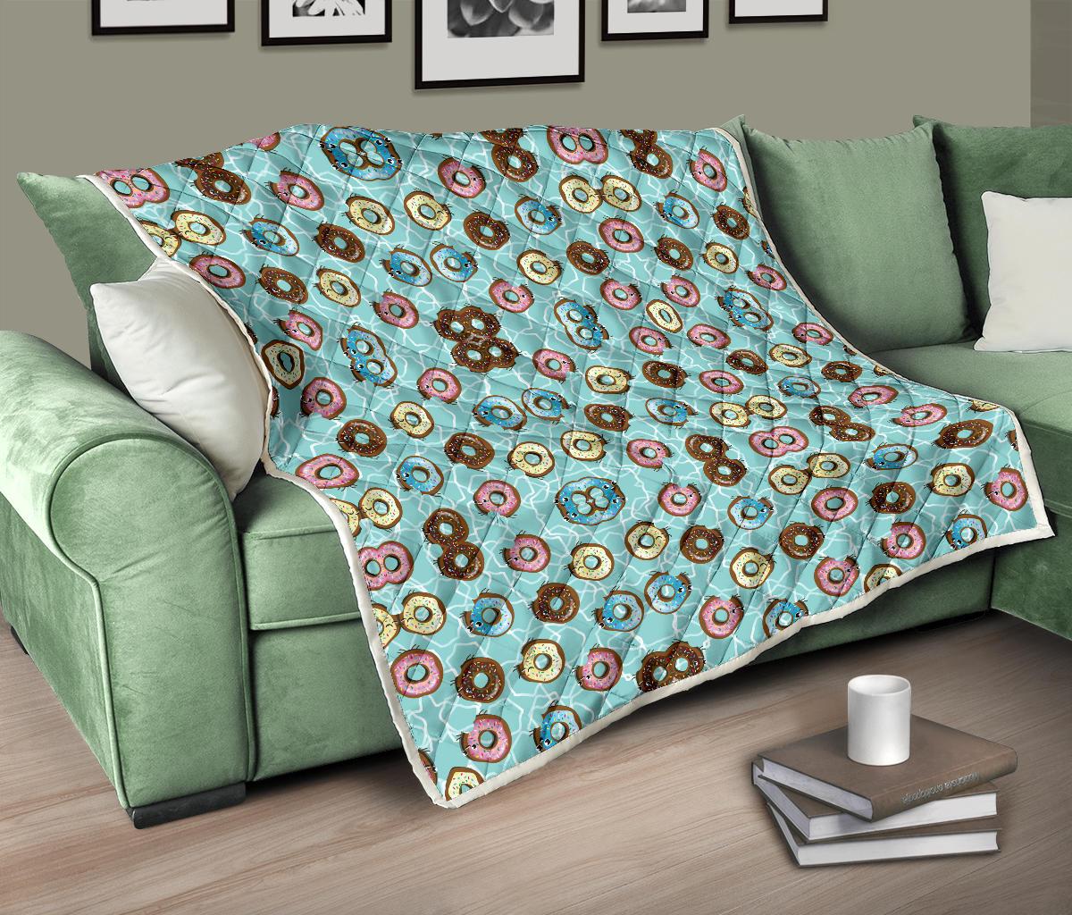 Emoji Donut Print Pattern Premium Quilt-JTAMIGO.COM