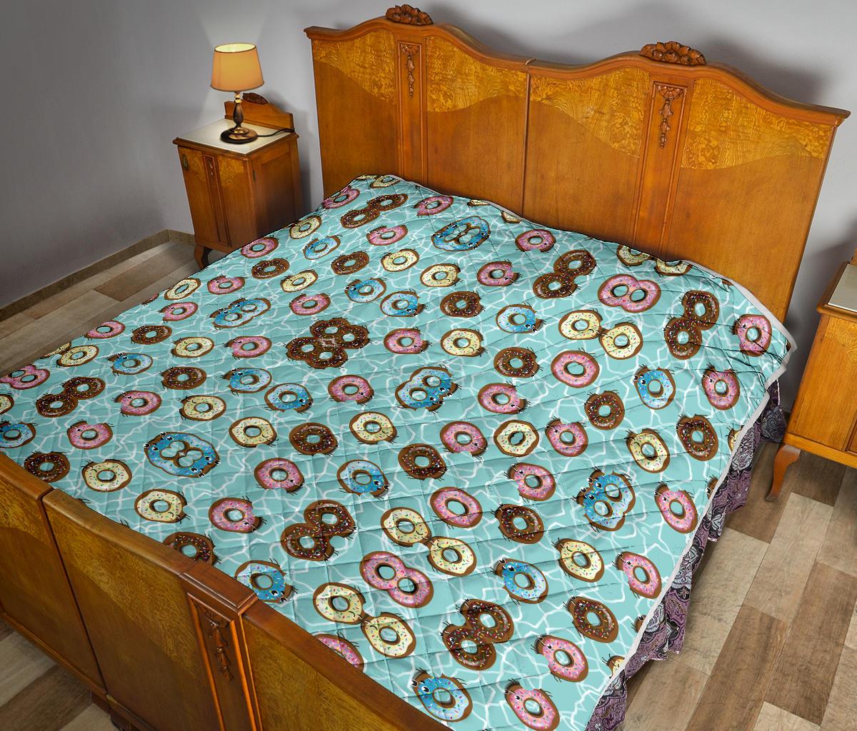 Emoji Donut Print Pattern Premium Quilt-JTAMIGO.COM