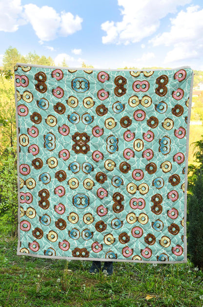 Emoji Donut Print Pattern Premium Quilt-JTAMIGO.COM
