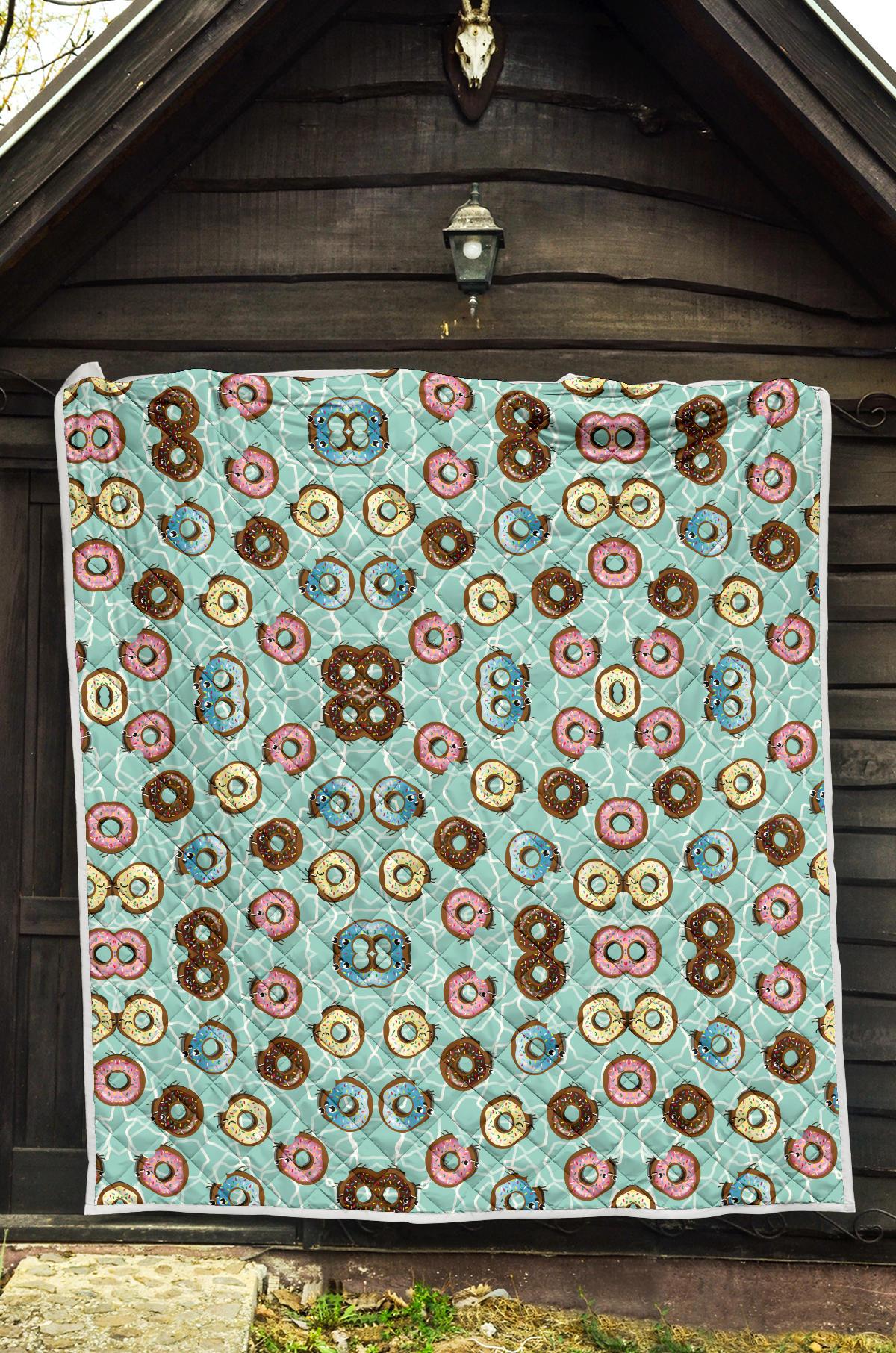 Emoji Donut Print Pattern Premium Quilt-JTAMIGO.COM