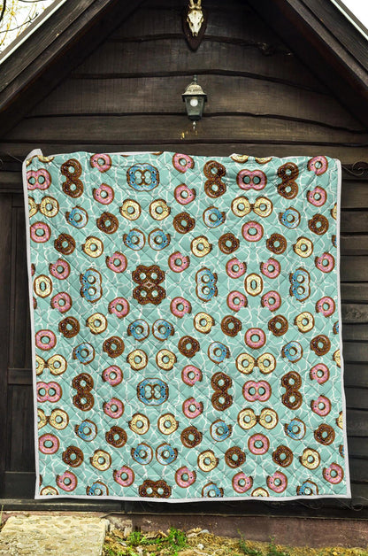 Emoji Donut Print Pattern Premium Quilt-JTAMIGO.COM