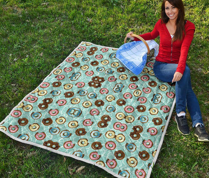 Emoji Donut Print Pattern Premium Quilt-JTAMIGO.COM