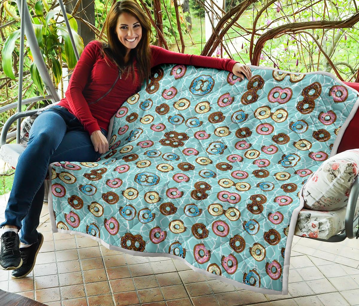 Emoji Donut Print Pattern Premium Quilt-JTAMIGO.COM