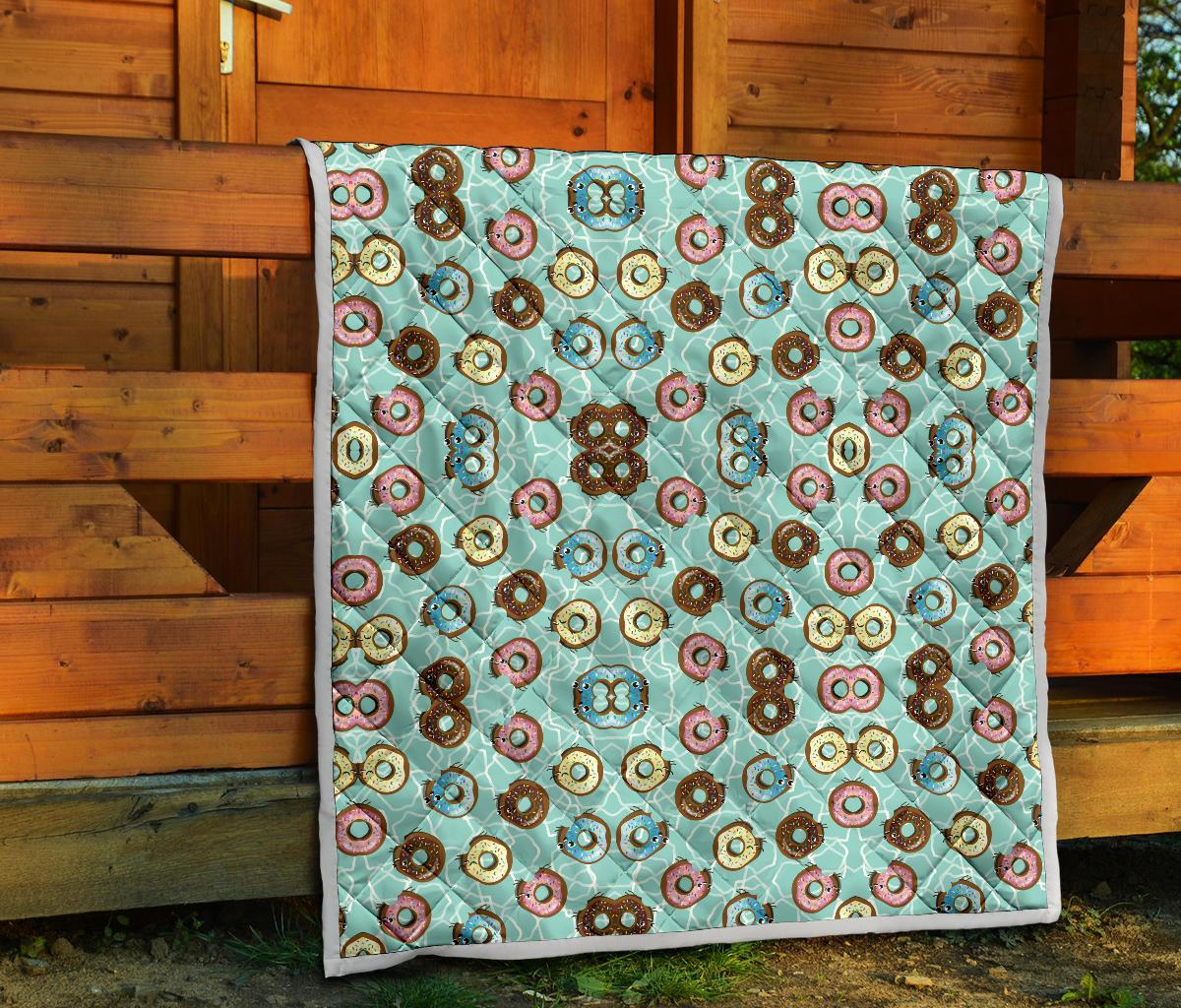 Emoji Donut Print Pattern Premium Quilt-JTAMIGO.COM