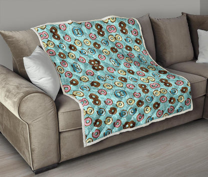 Emoji Donut Print Pattern Premium Quilt-JTAMIGO.COM