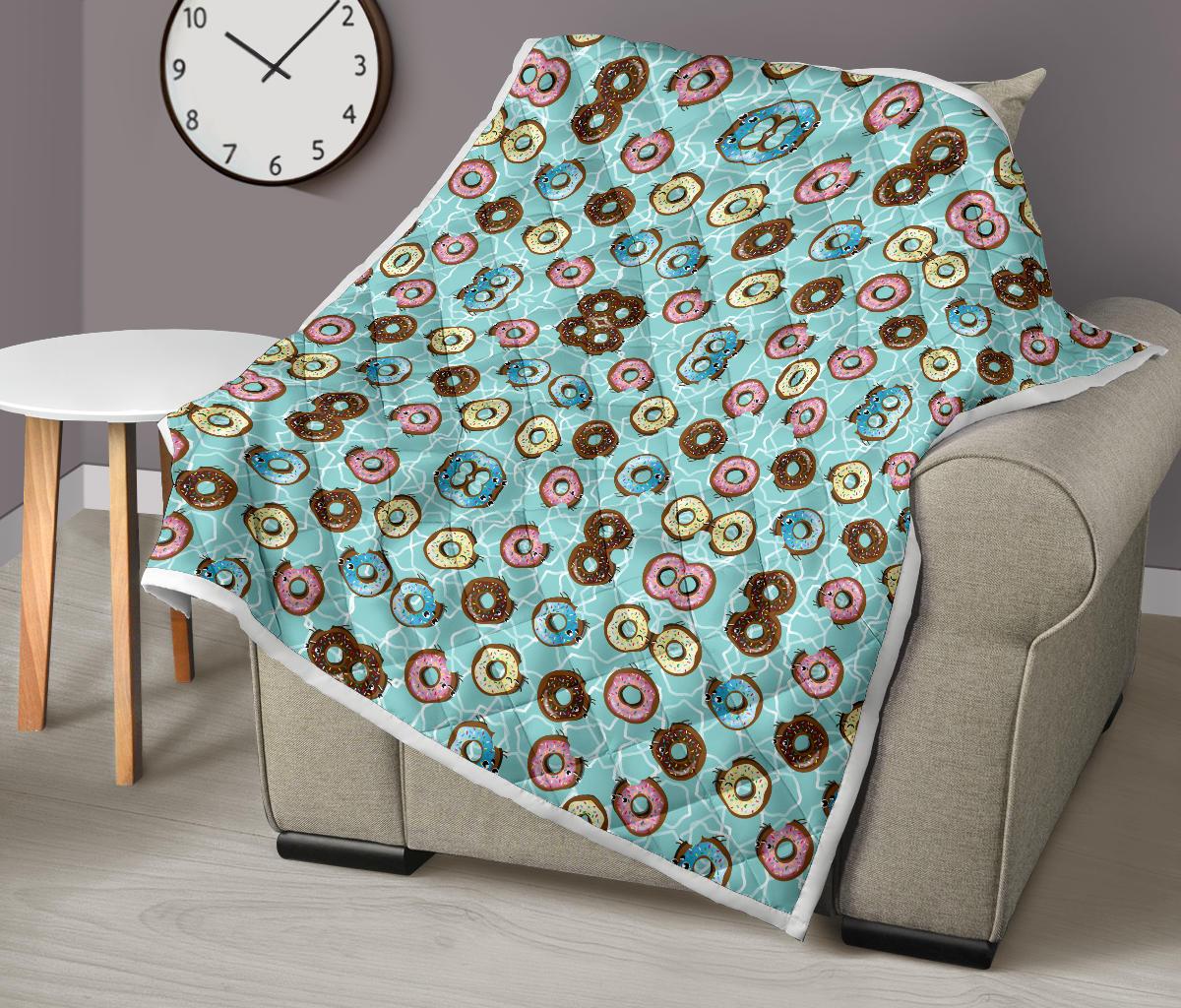 Emoji Donut Print Pattern Premium Quilt-JTAMIGO.COM