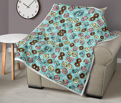 Emoji Donut Print Pattern Premium Quilt-JTAMIGO.COM
