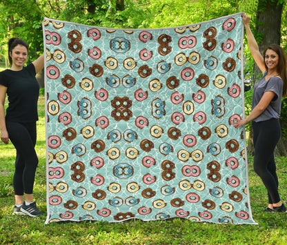 Emoji Donut Print Pattern Premium Quilt-JTAMIGO.COM