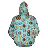 Emoji Donut Print Pattern Pullover Hoodie