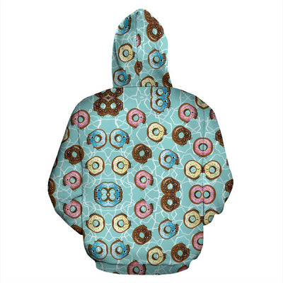 Emoji Donut Print Pattern Pullover Hoodie