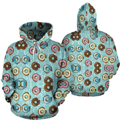 Emoji Donut Print Pattern Pullover Hoodie