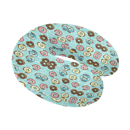 Emoji Donut Print Pattern U-Shaped Travel Neck Pillow-JTAMIGO.COM