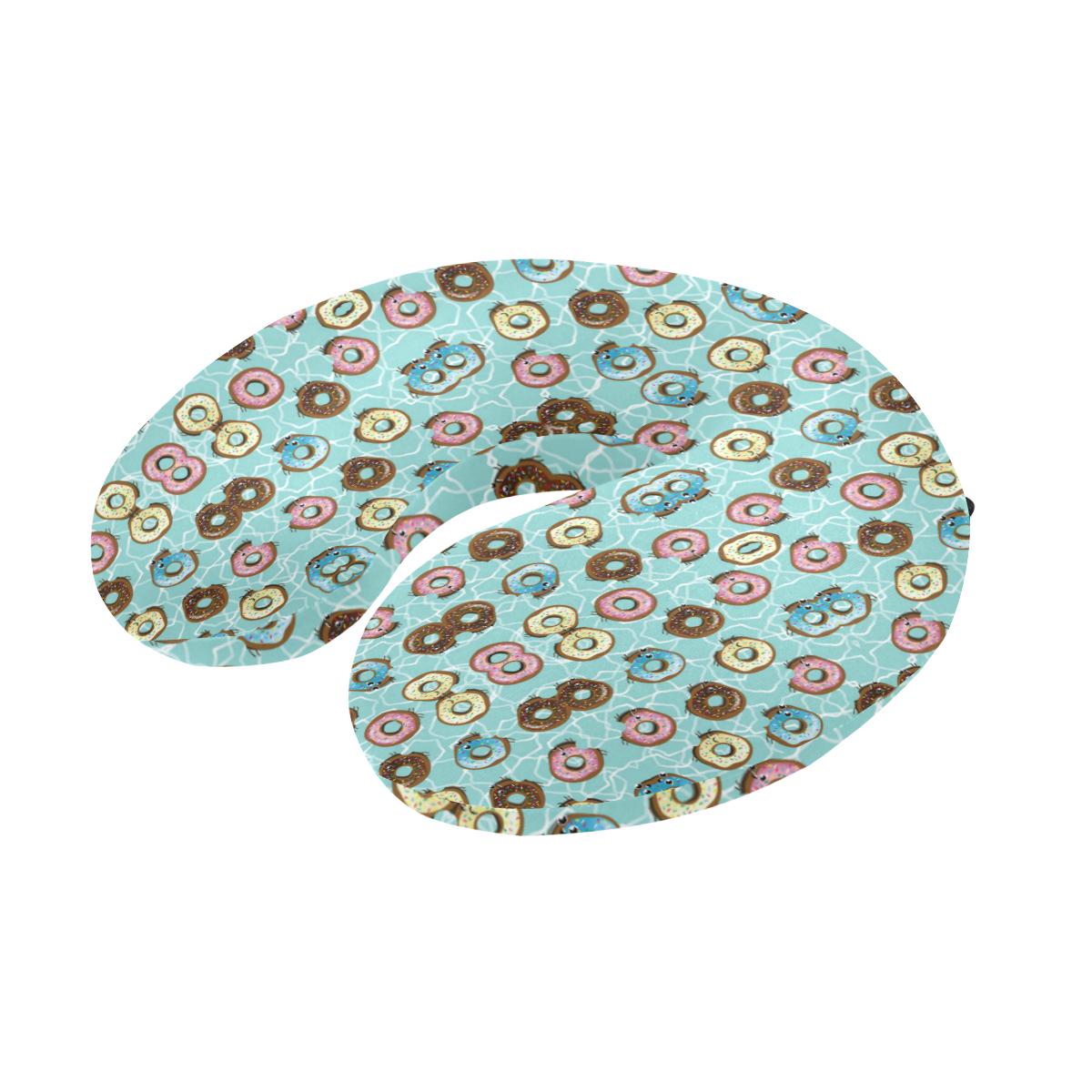 Emoji Donut Print Pattern U-Shaped Travel Neck Pillow-JTAMIGO.COM