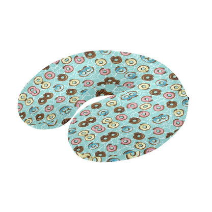 Emoji Donut Print Pattern U-Shaped Travel Neck Pillow-JTAMIGO.COM