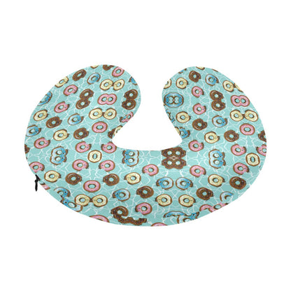 Emoji Donut Print Pattern U-Shaped Travel Neck Pillow-JTAMIGO.COM
