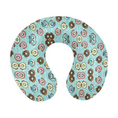 Emoji Donut Print Pattern U-Shaped Travel Neck Pillow-JTAMIGO.COM