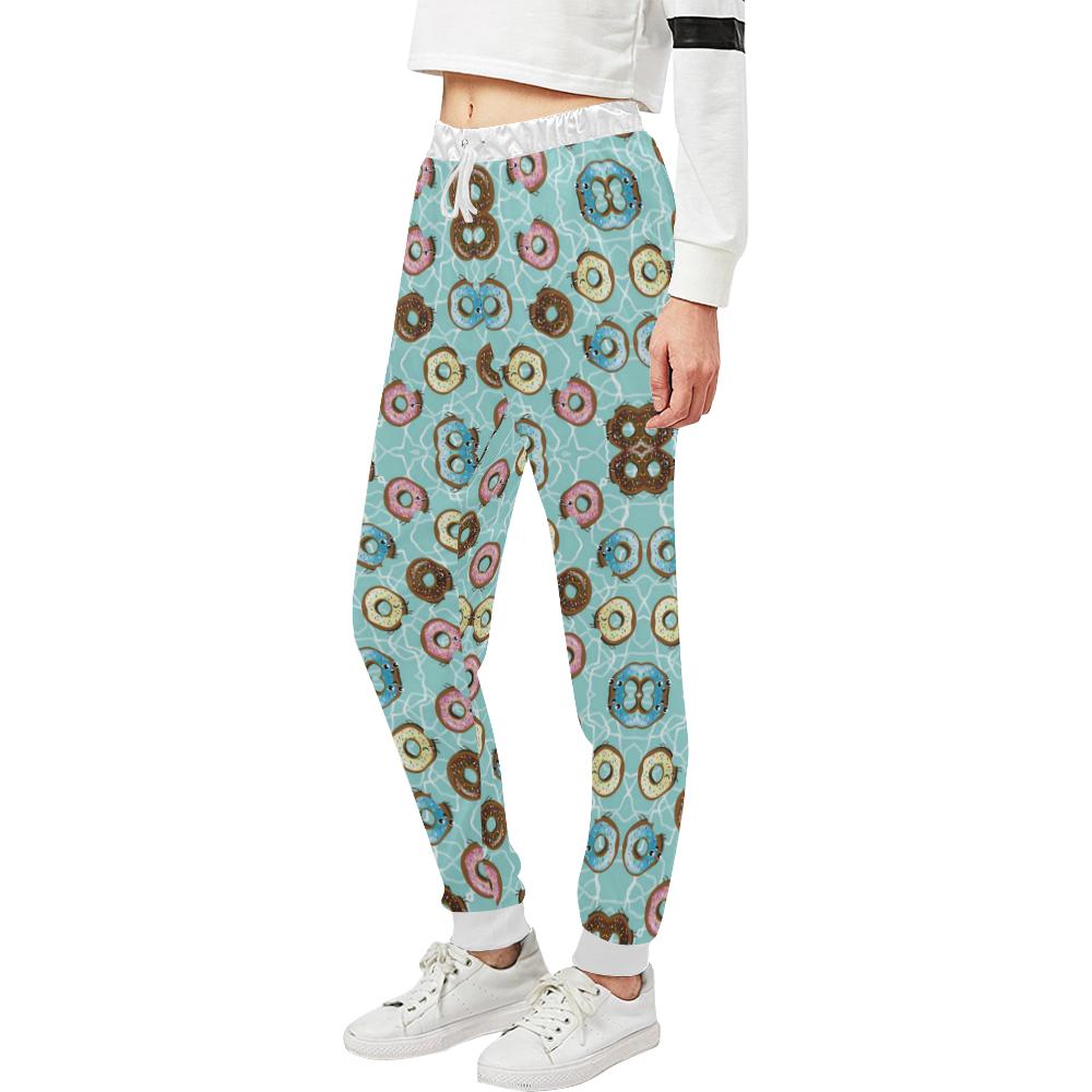 Emoji Donut Print Pattern Unisex Casual Sweatpants (Model L11)-JTAMIGO.COM