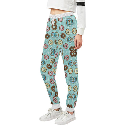 Emoji Donut Print Pattern Unisex Casual Sweatpants (Model L11)-JTAMIGO.COM