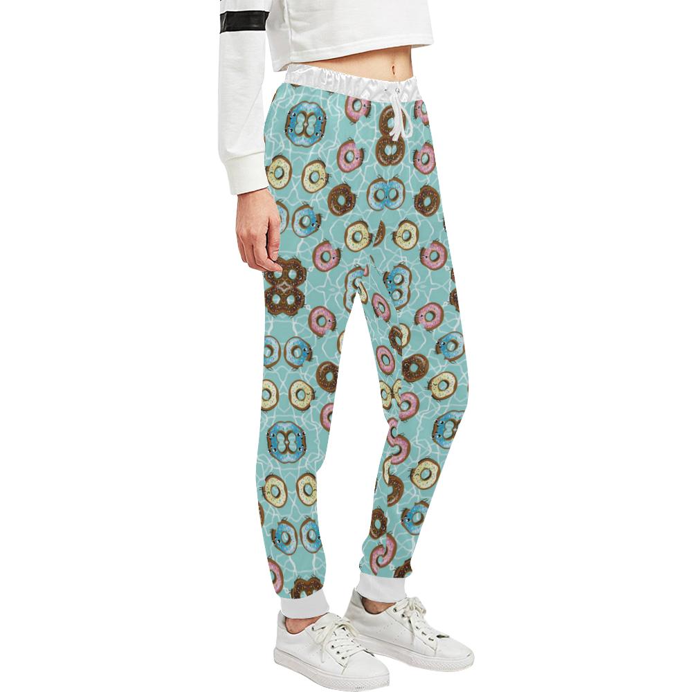 Emoji Donut Print Pattern Unisex Casual Sweatpants (Model L11)-JTAMIGO.COM