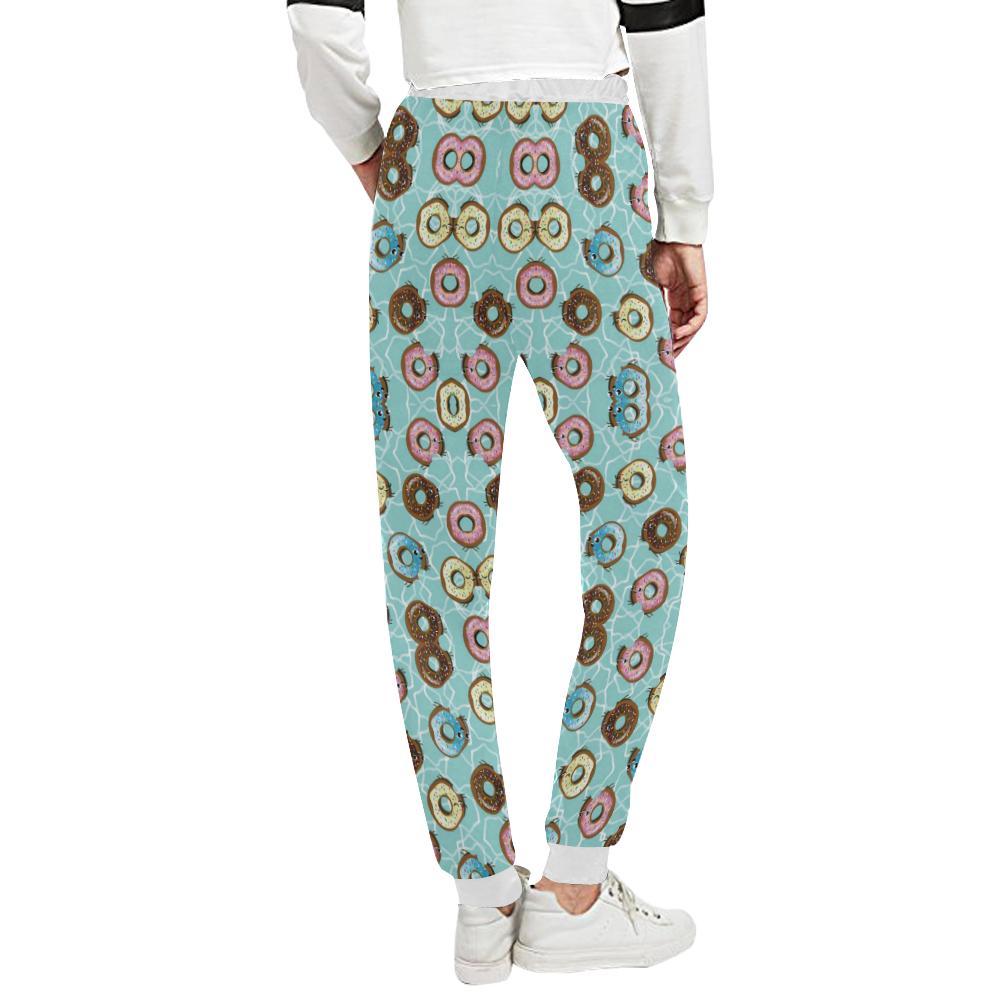Emoji Donut Print Pattern Unisex Casual Sweatpants (Model L11)-JTAMIGO.COM