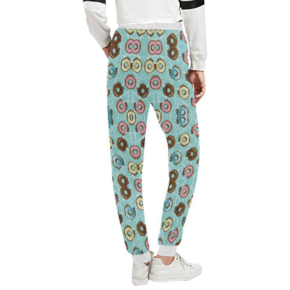 Emoji Donut Print Pattern Unisex Casual Sweatpants (Model L11)-JTAMIGO.COM