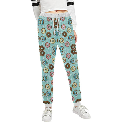 Emoji Donut Print Pattern Unisex Casual Sweatpants (Model L11)-JTAMIGO.COM