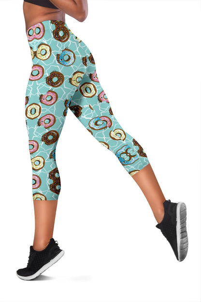Emoji Donut Print Pattern Women Capris