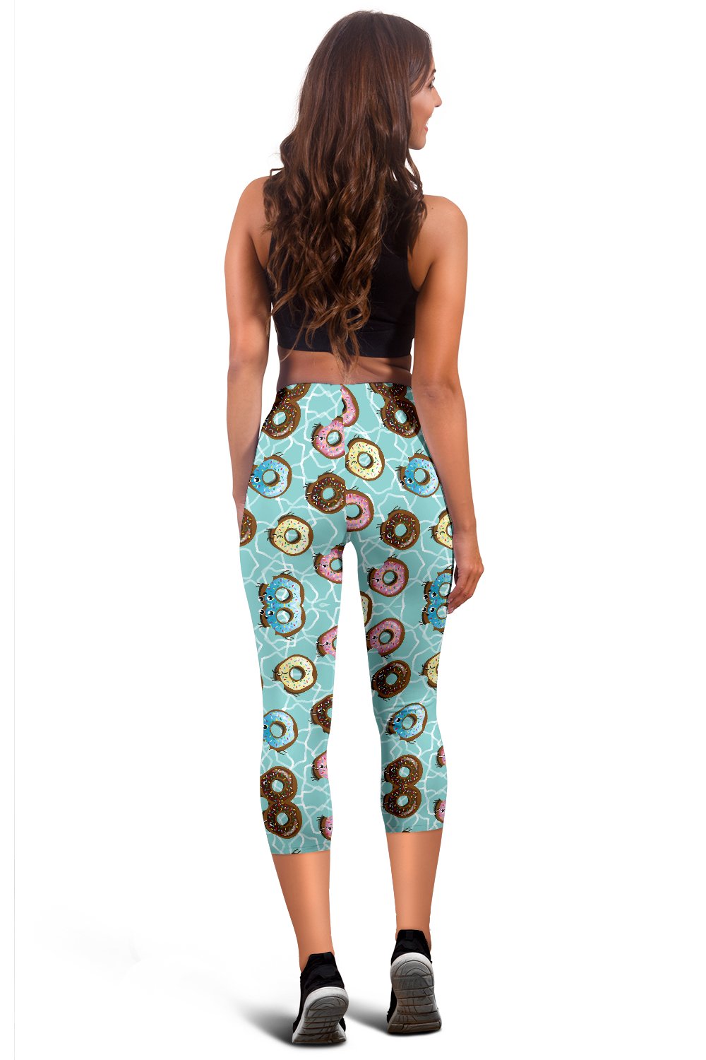 Emoji Donut Print Pattern Women Capris