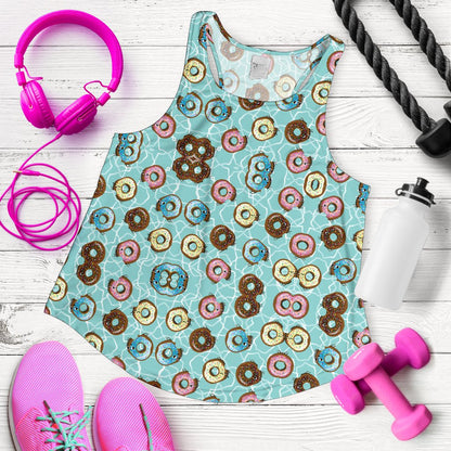 Emoji Donut Print Pattern Women Racerback Tank Top