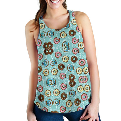 Emoji Donut Print Pattern Women Racerback Tank Top