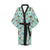 Emoji Donut Print Pattern Women Short Kimono Robe