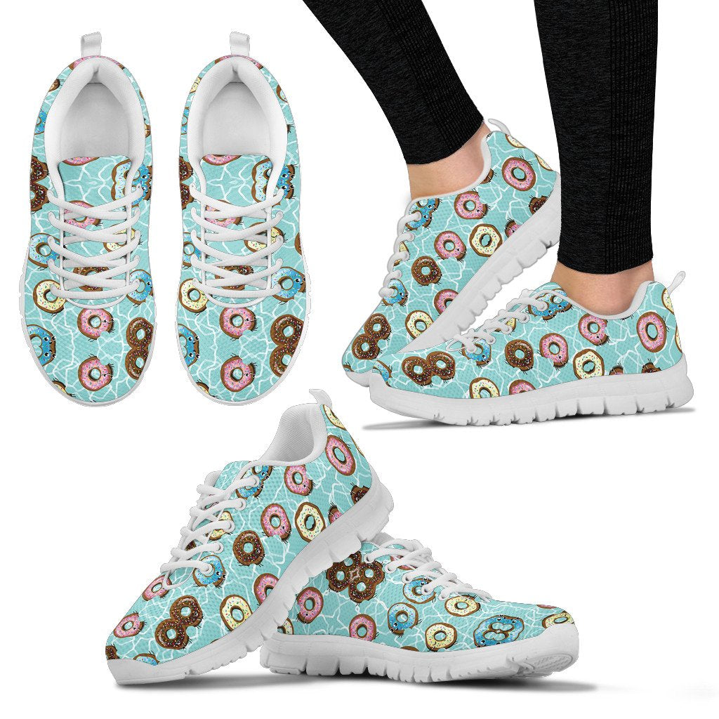 Emoji Donuts Print Pattern Women Sneakers Shoes