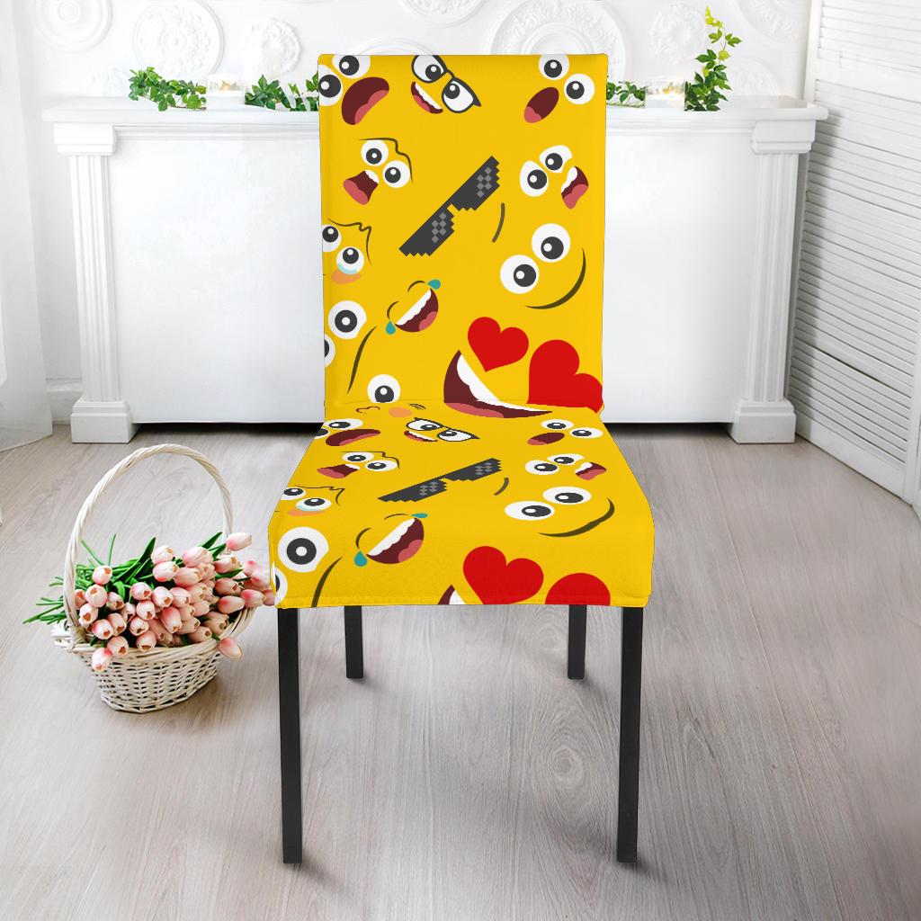 Emoji Face Print Pattern Dinning Chair Slipper-JTAMIGO.COM