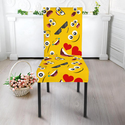 Emoji Face Print Pattern Dinning Chair Slipper-JTAMIGO.COM
