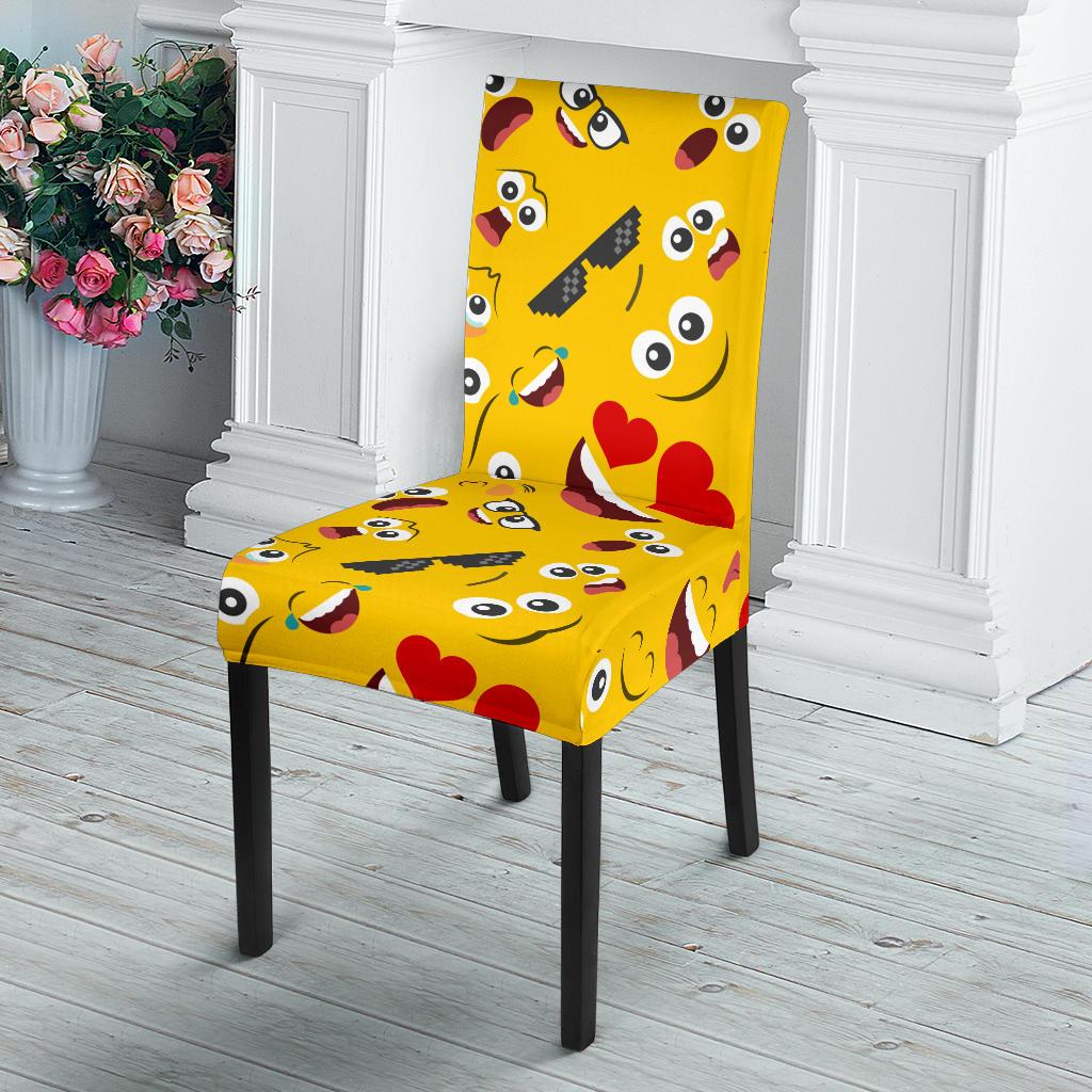 Emoji Face Print Pattern Dinning Chair Slipper-JTAMIGO.COM