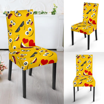Emoji Face Print Pattern Dinning Chair Slipper-JTAMIGO.COM
