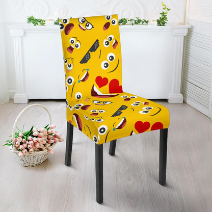Emoji Face Print Pattern Dinning Chair Slipper-JTAMIGO.COM