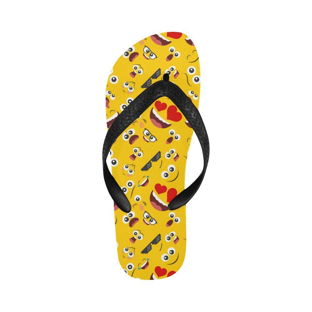 Emoji Face Print Pattern Flip Flops-JTAMIGO.COM