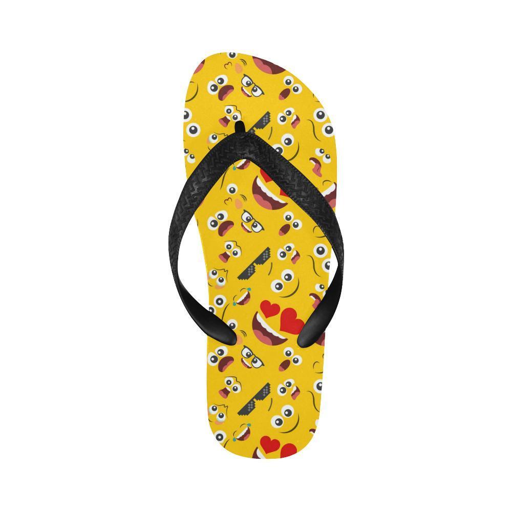 Emoji Face Print Pattern Flip Flops-JTAMIGO.COM