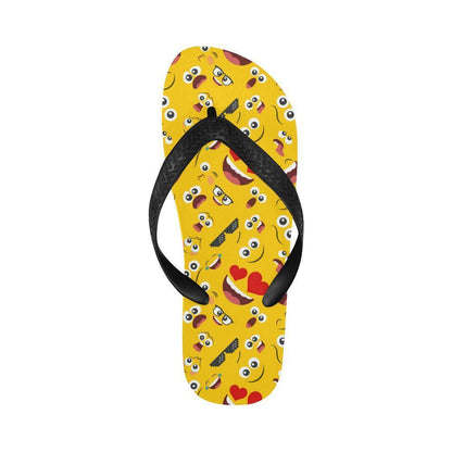 Emoji Face Print Pattern Flip Flops-JTAMIGO.COM