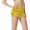 Emoji Face Print Pattern High Waisted Spandex Shorts-JTAMIGO.COM