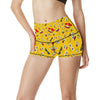 Emoji Face Print Pattern High Waisted Spandex Shorts-JTAMIGO.COM