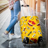 Emoji Face Print Pattern Luggage Cover Protector