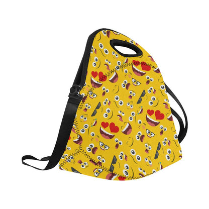 Emoji Face Print Pattern Neoprene Lunch Bag (Model 1669)(Large)-JTAMIGO.COM