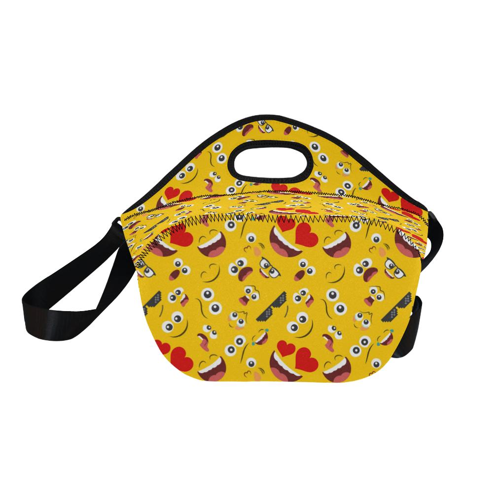 Emoji Face Print Pattern Neoprene Lunch Bag (Model 1669)(Large)-JTAMIGO.COM