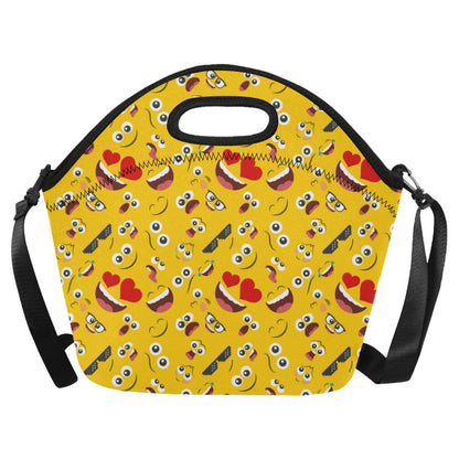 Emoji Face Print Pattern Neoprene Lunch Bag (Model 1669)(Large)-JTAMIGO.COM