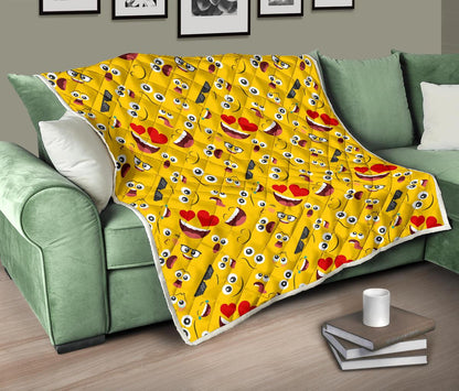 Emoji Face Print Pattern Premium Quilt-JTAMIGO.COM