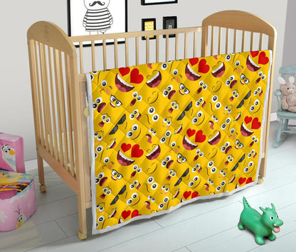 Emoji Face Print Pattern Premium Quilt-JTAMIGO.COM