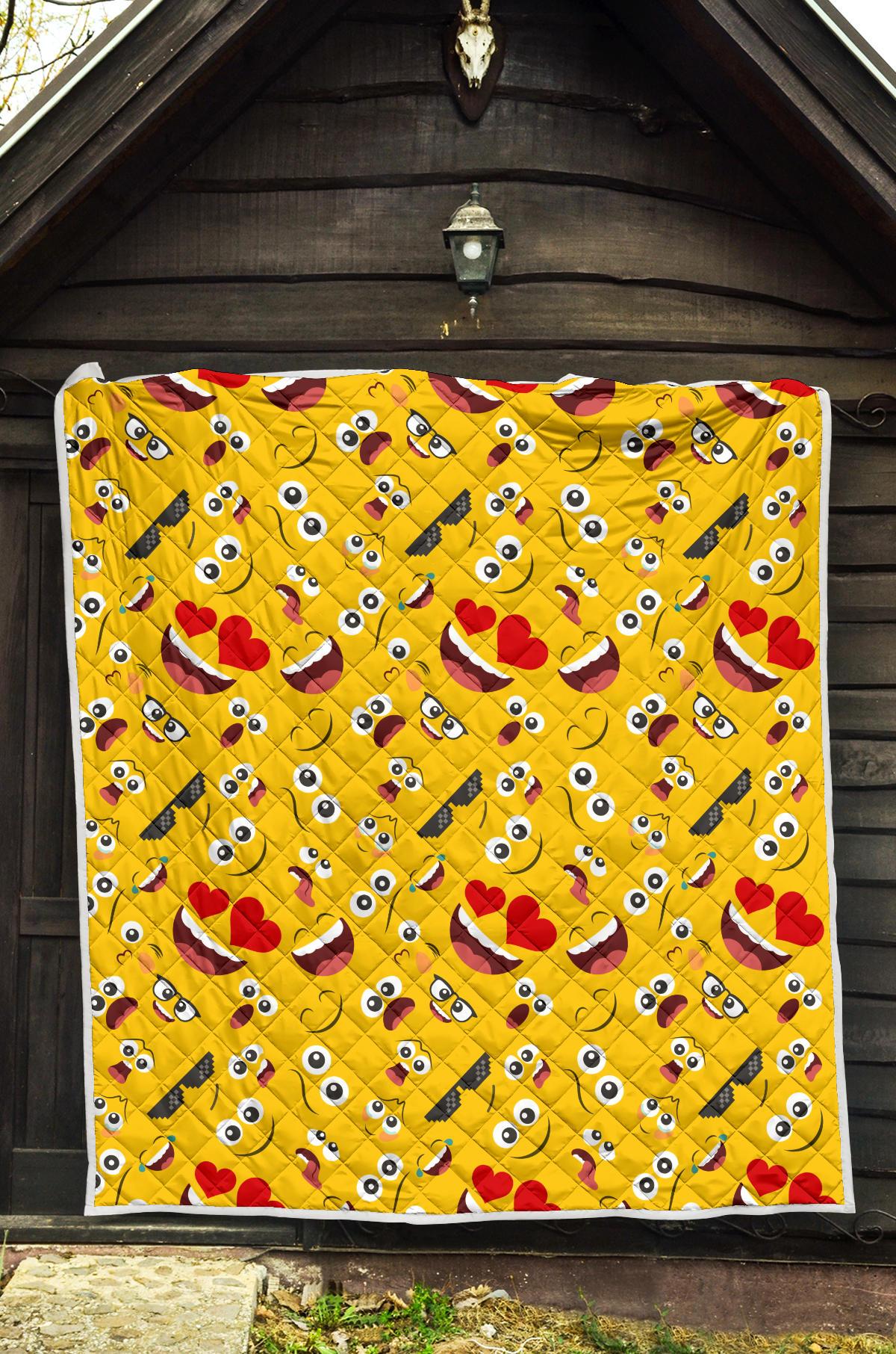 Emoji Face Print Pattern Premium Quilt-JTAMIGO.COM