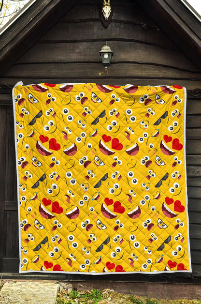 Emoji Face Print Pattern Premium Quilt-JTAMIGO.COM
